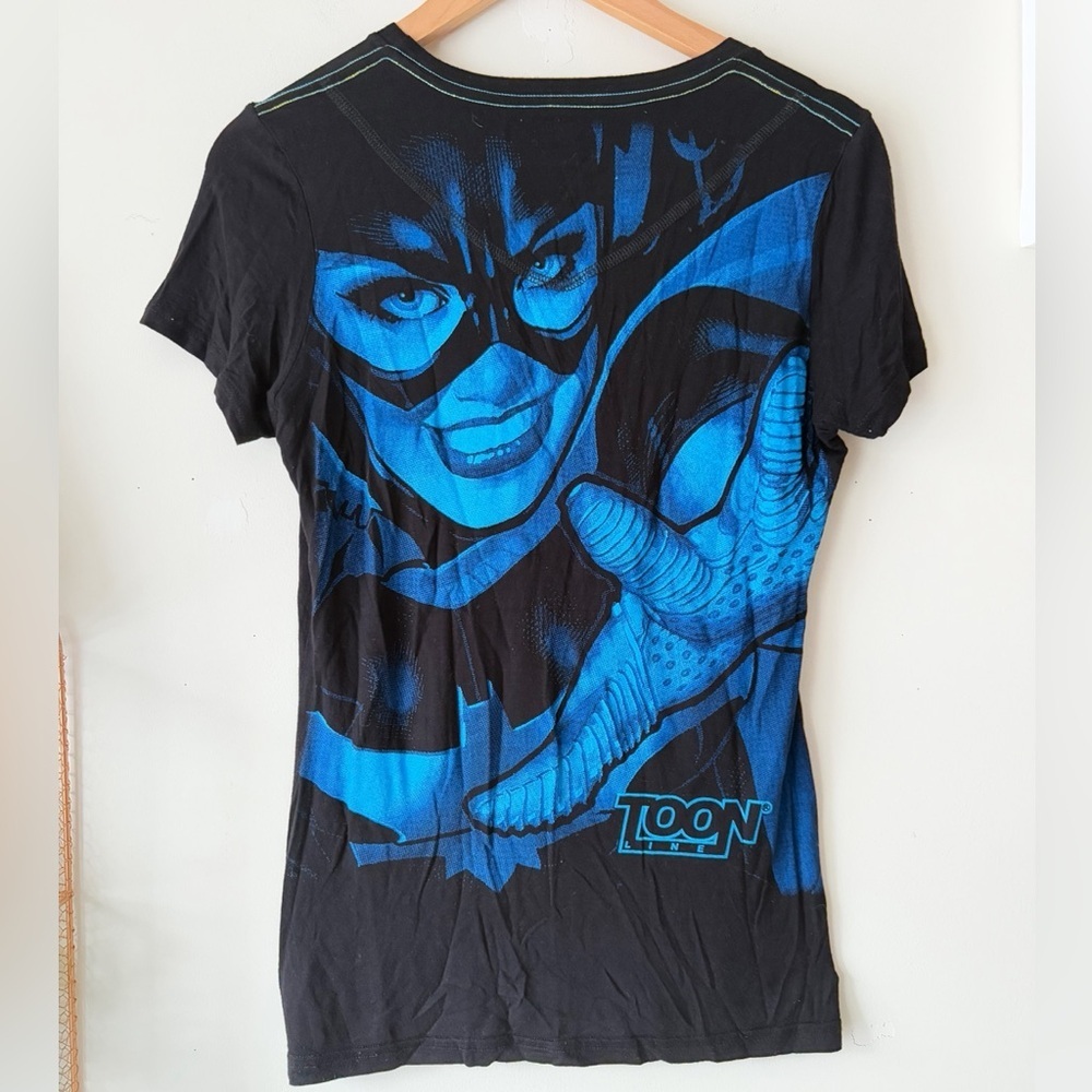 Lady Toon Comic Cat Woman Graphic Tee Rare Black XL Y2K VTG Streetwear Comicon - Picture 7 of 10